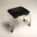 Charles Hollis Jones Lucite Waterfall Stool on Casters