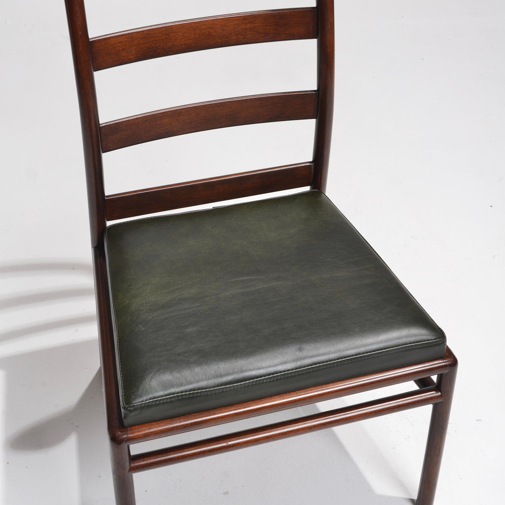 T.H. Robsjohn-Gibbings walnut ladder back side chair detail 6