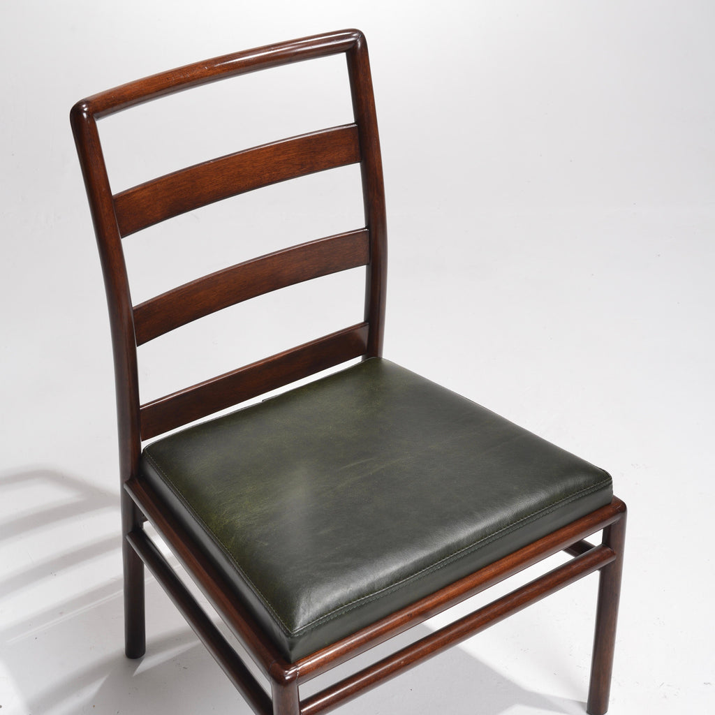 T.H. Robsjohn-Gibbings walnut ladder back side chair detail 5