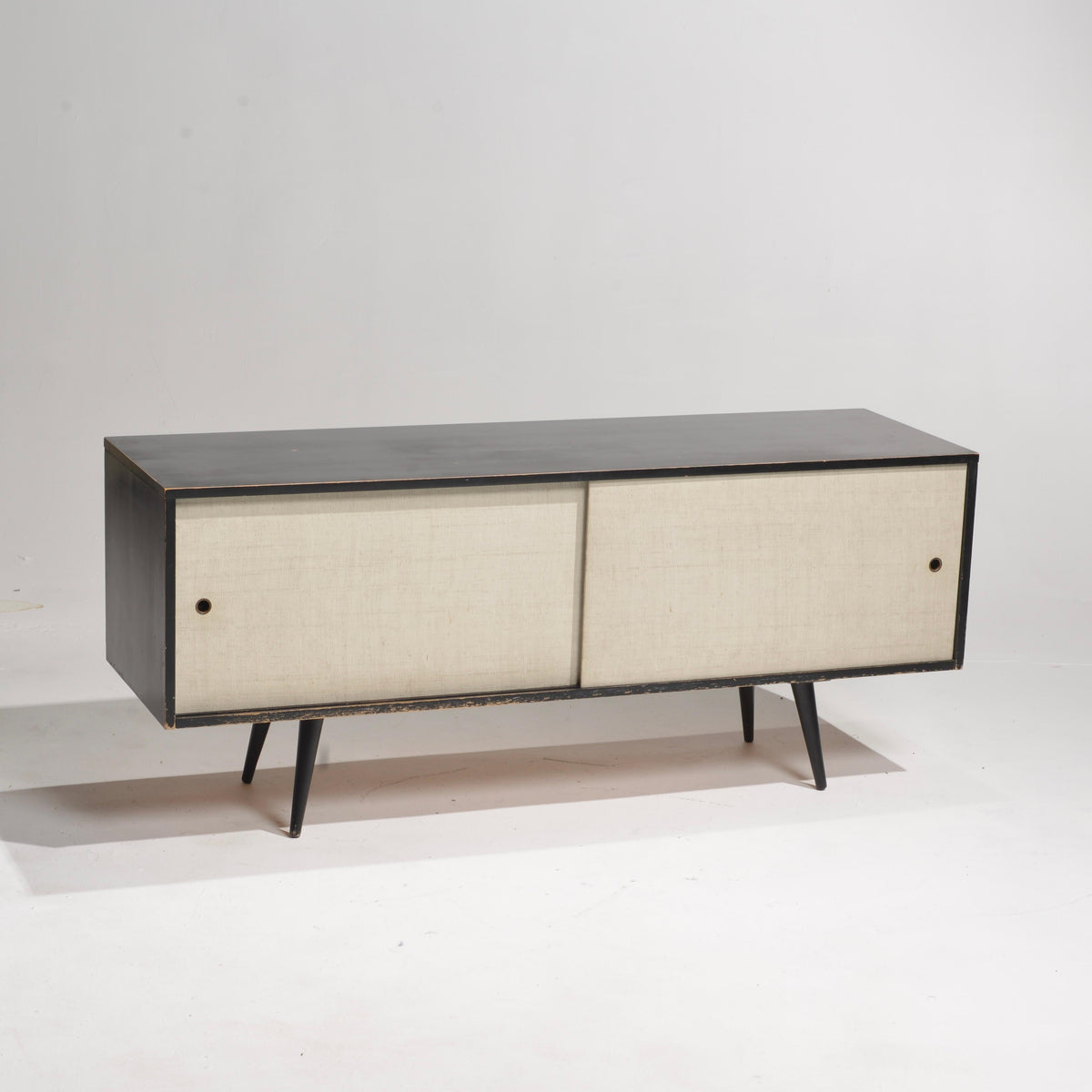 Paul McCobb Planner Group black lacquer credenza detail 2