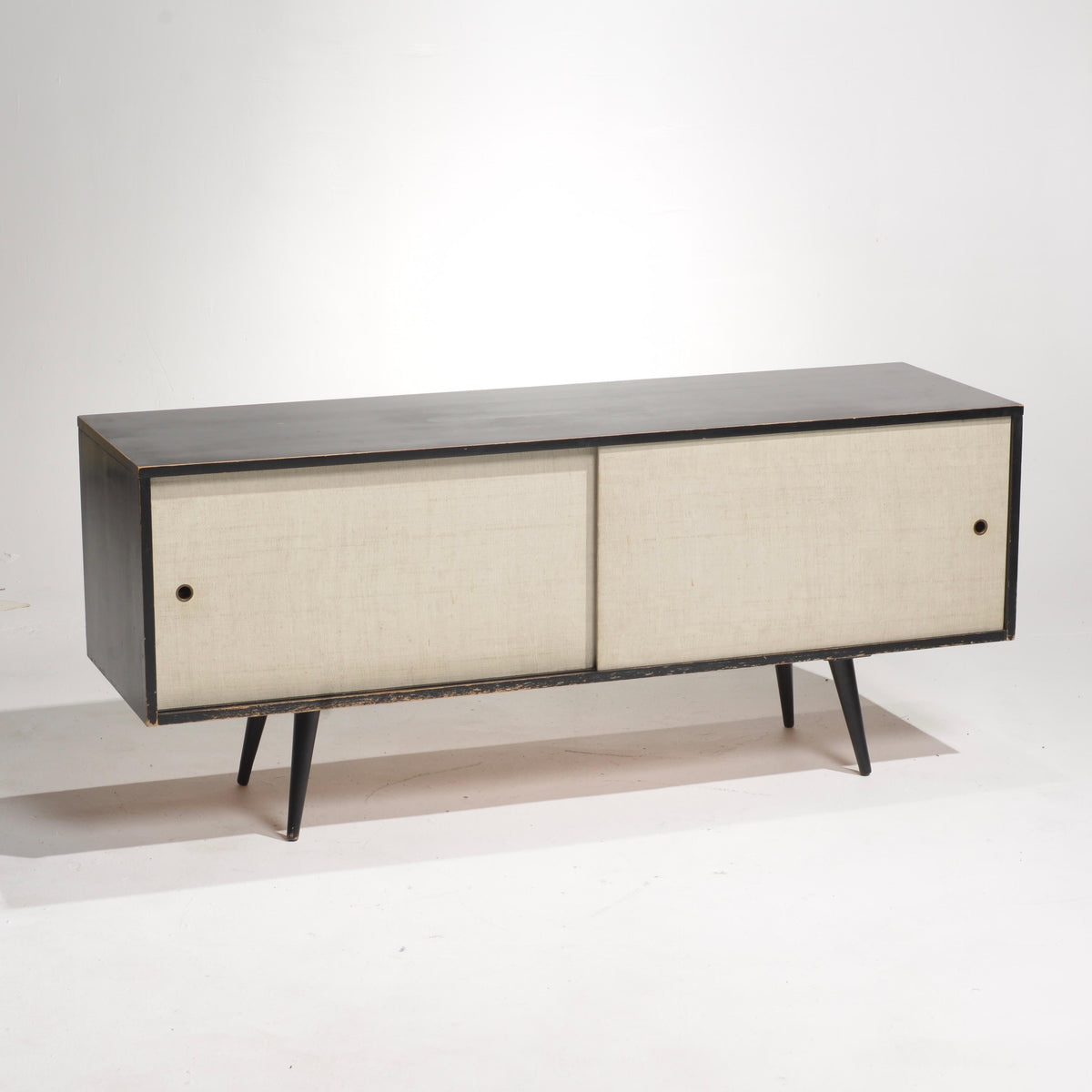 Paul McCobb Planner Group black lacquer credenza detail 4