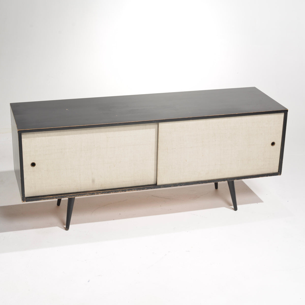 Paul McCobb Planner Group black lacquer credenza detail 3