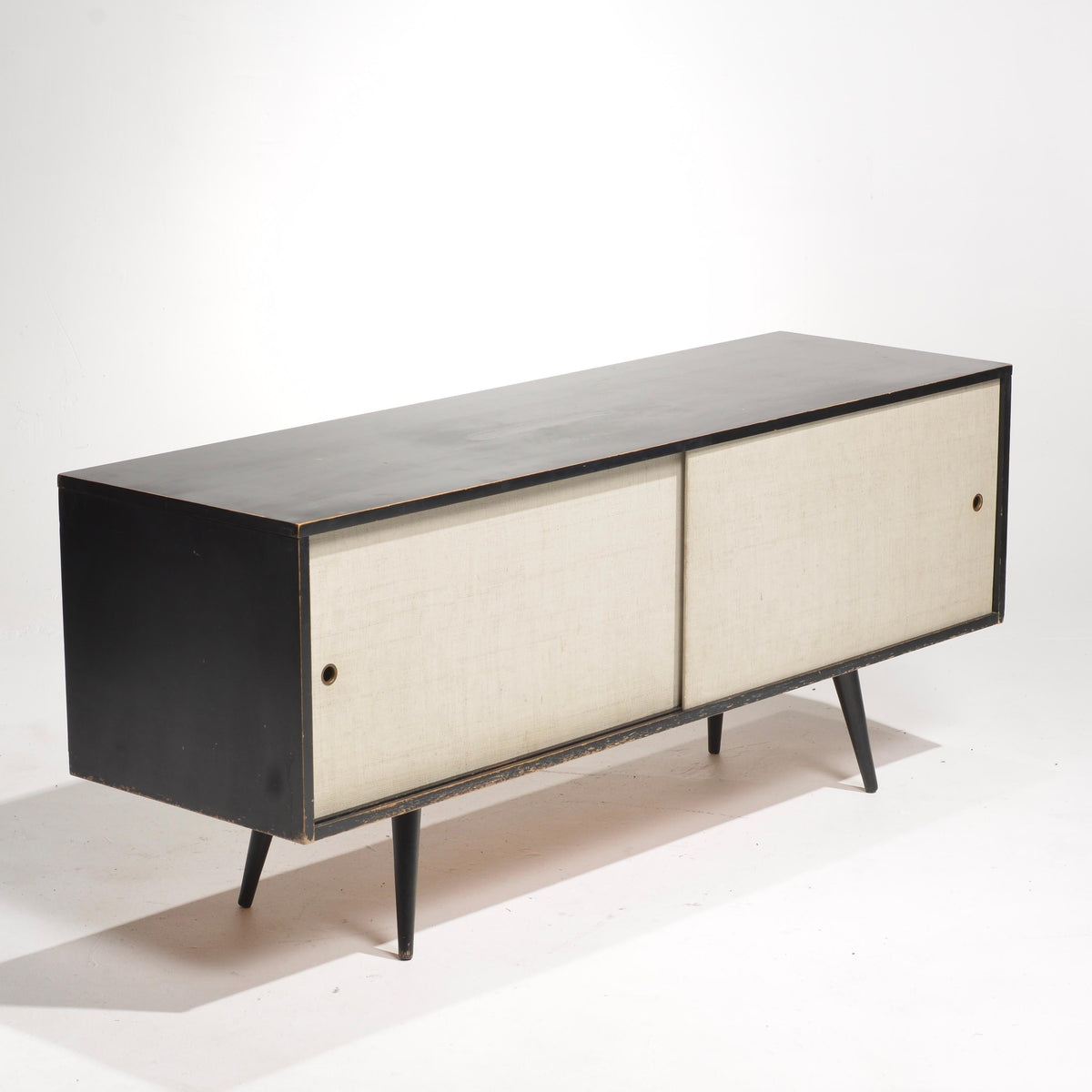 Paul McCobb Planner Group black lacquer credenza detail 10