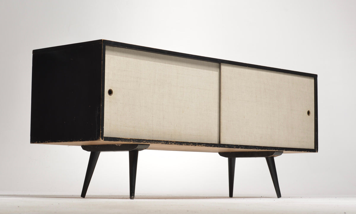 Paul McCobb Planner Group black lacquer credenza detail 9