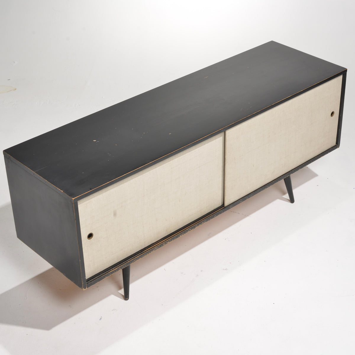 Paul McCobb Planner Group black lacquer credenza detail 12