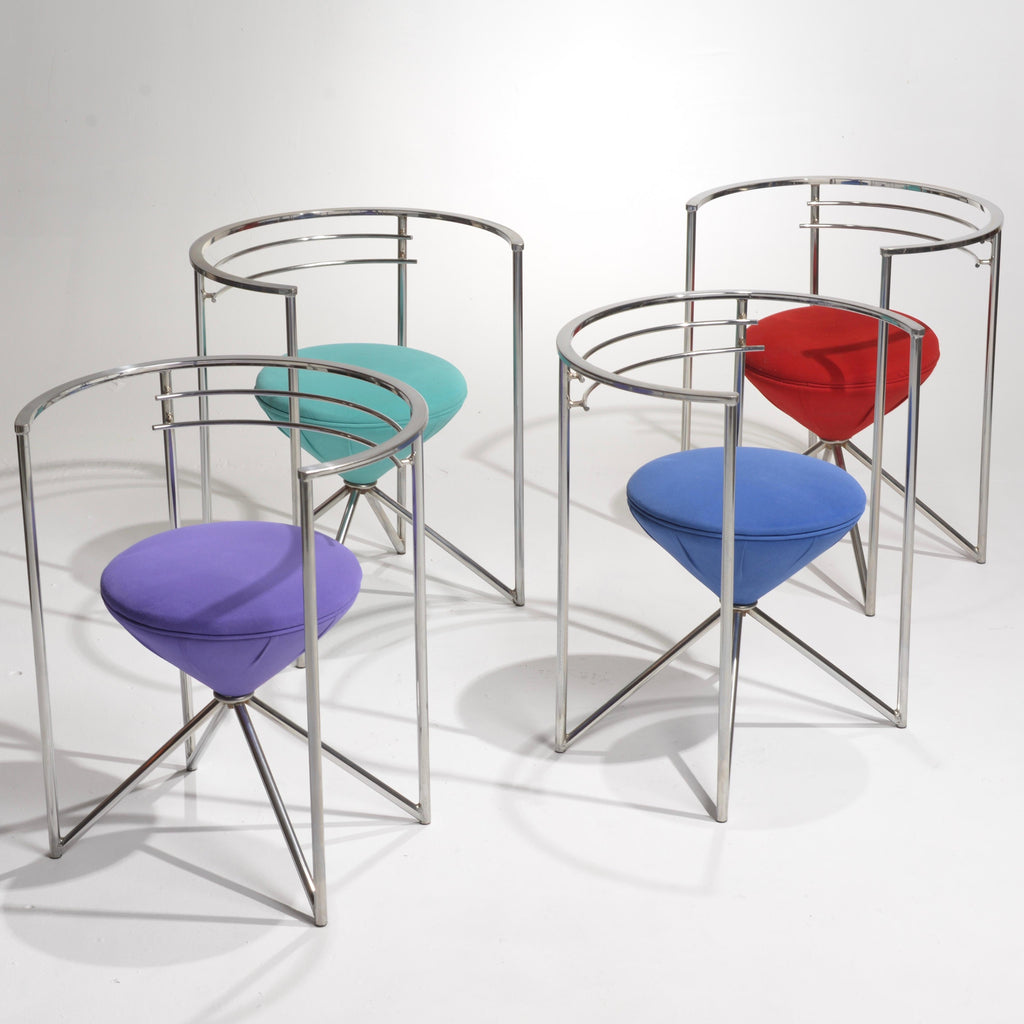 Chrome Postmodern sculptural chair detail 3