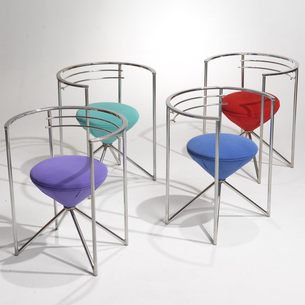 Chrome Postmodern sculptural chair detail 3