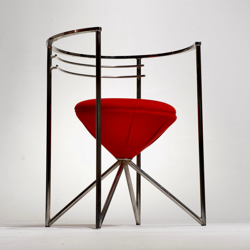 Chrome Postmodern sculptural chair detail 7