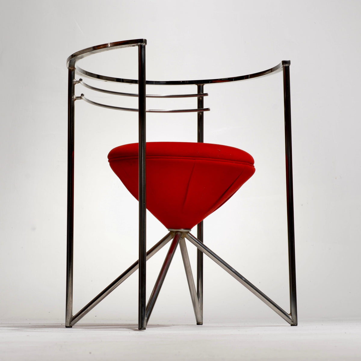Chrome Postmodern sculptural chair detail 7