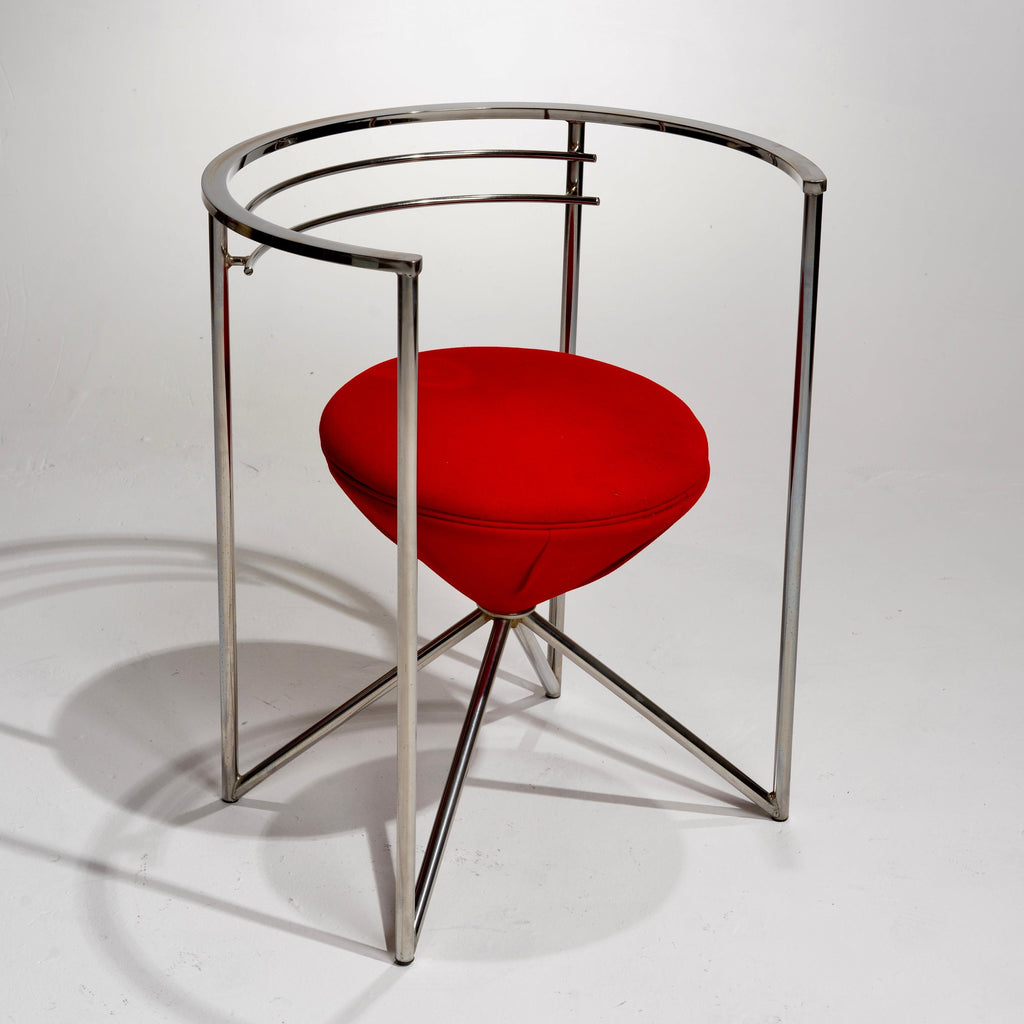 Chrome Postmodern sculptural chair detail 6
