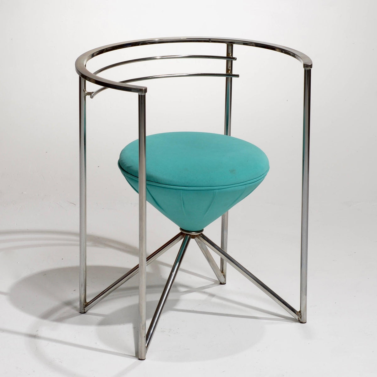 Chrome Postmodern sculptural chair detail 8
