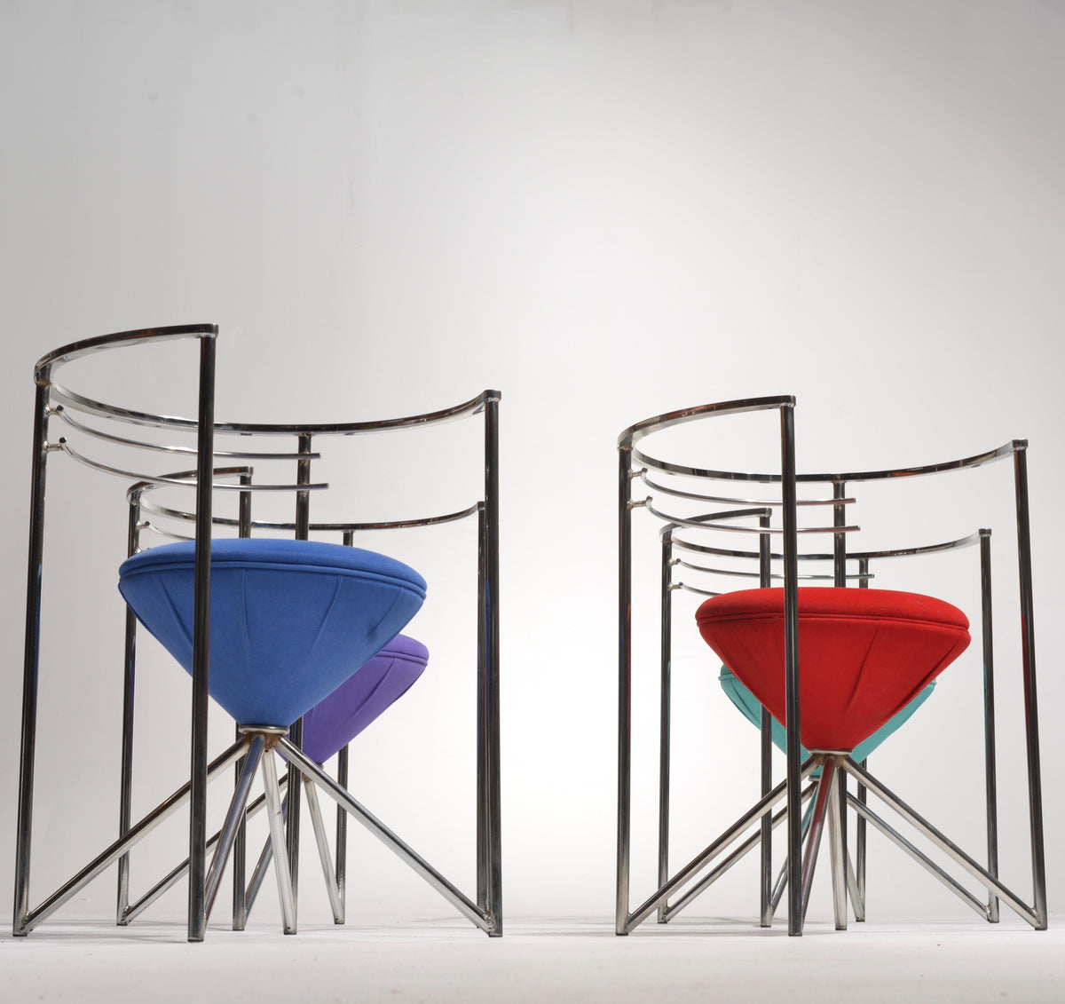 Chrome Postmodern sculptural chair detail 4