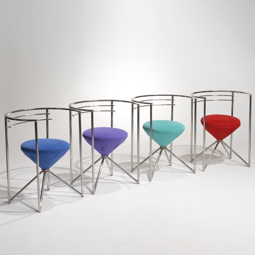 Chrome Postmodern sculptural chair detail 2