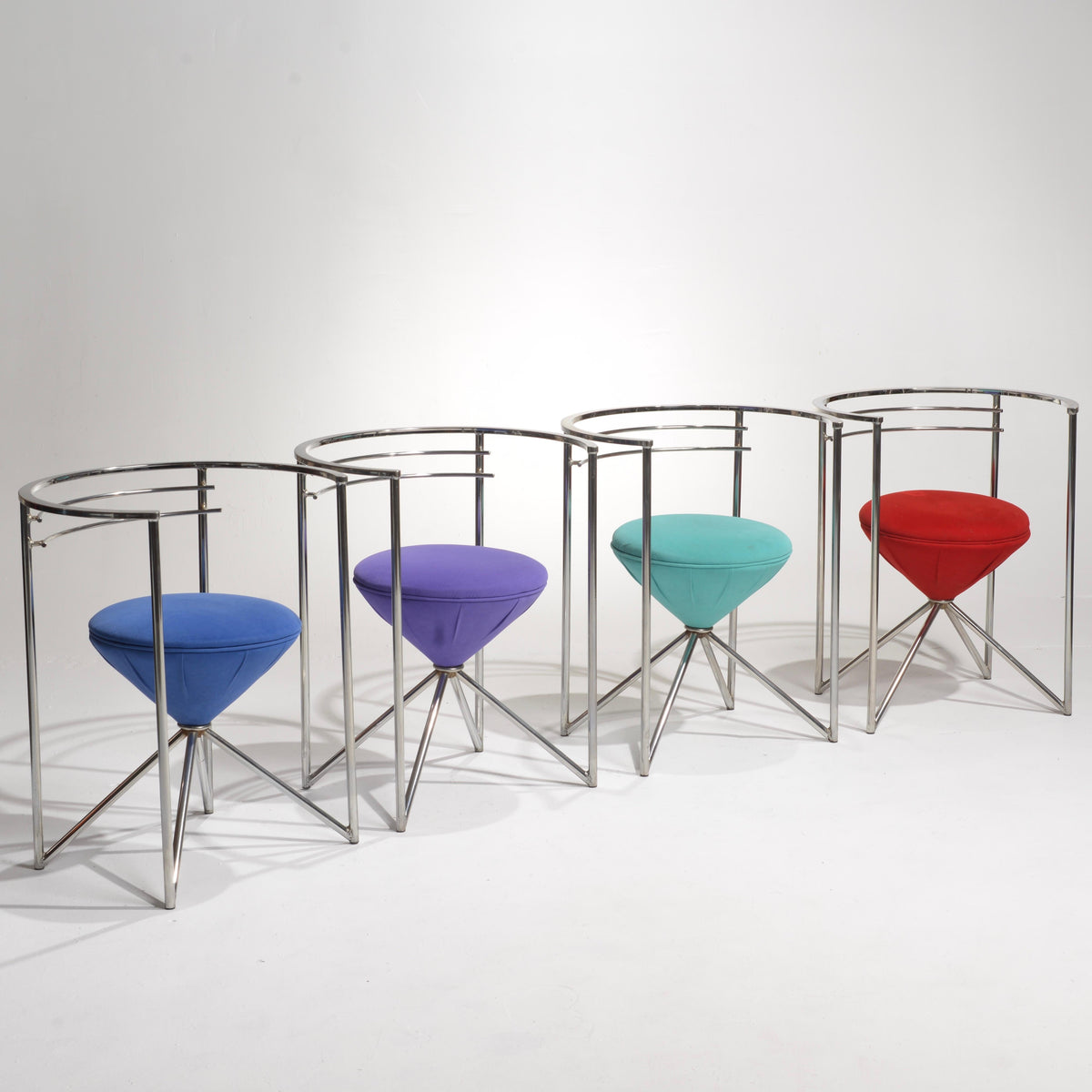 Chrome Postmodern sculptural chair detail 2