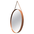 Rosewood and leather mirror by Uno and Osten Kristiansson for Glas Mäster - image 1