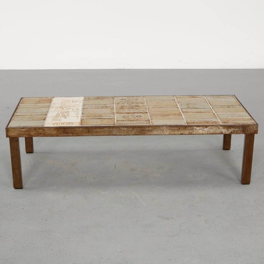Signed Roger Capron Garrigue coffee table detail 5