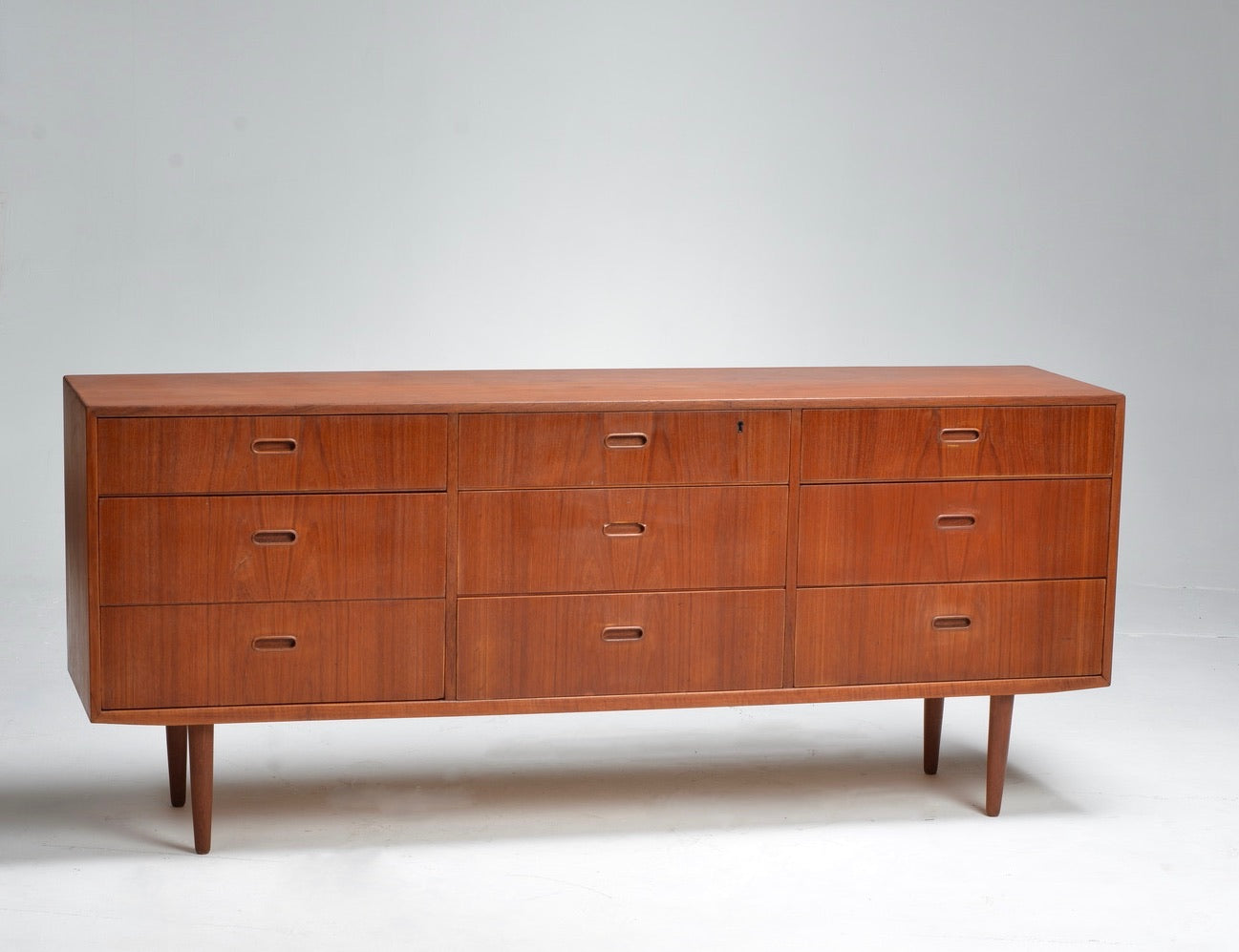 Arne Vodder for Falster Danish Modern Nine Drawer Teak Long