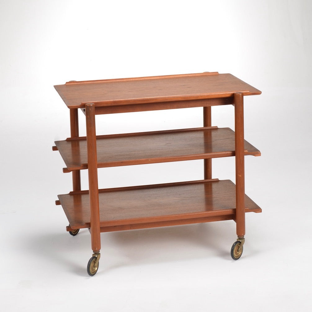 Mid-Century Modern Teak Extendable Bar Cart by Poul Hundevad