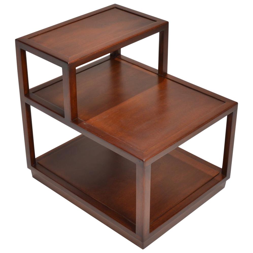 Early Edward Wormley walnut step end table for Dunbar, circa 1950