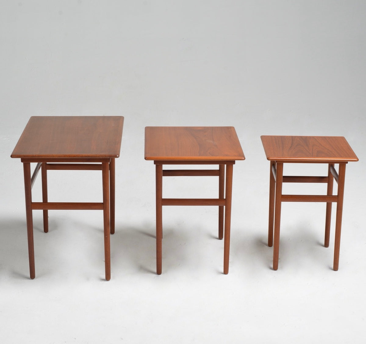 Danish Mid-Century Modern Nesting Teak Tables, Stamped Mark