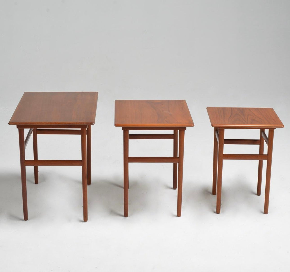 Danish Mid-Century Modern Nesting Teak Tables, Set of 3