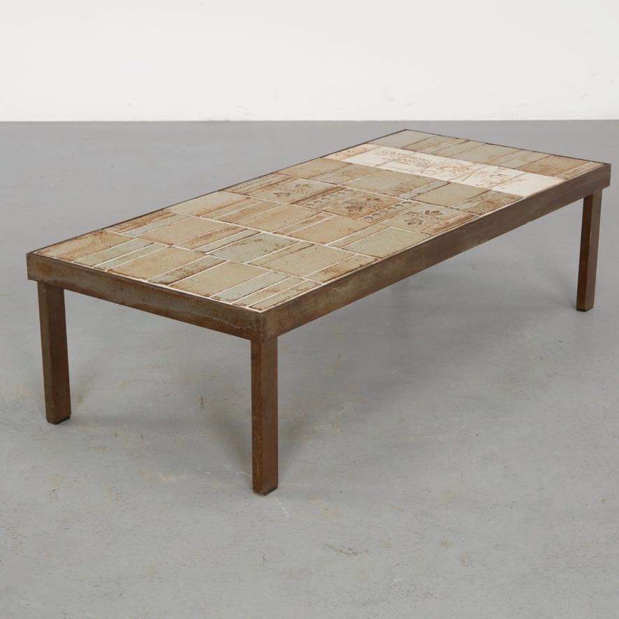 Signed Roger Capron Garrigue coffee table detail 8