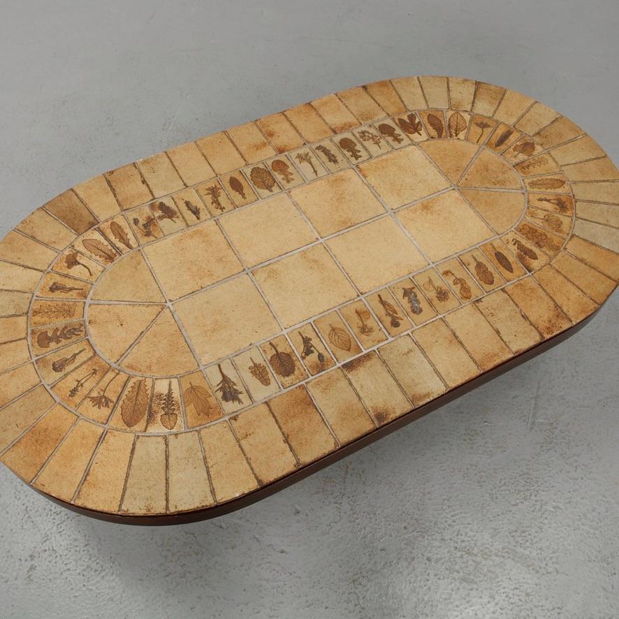 Signed Roger Capron oval Garrigue racetrack coffee table, circa 1960 - view 9