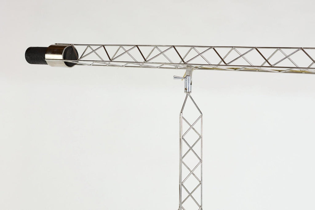 Curtis Jeré monumental chrome crane floor lamp, 1977 detail 6