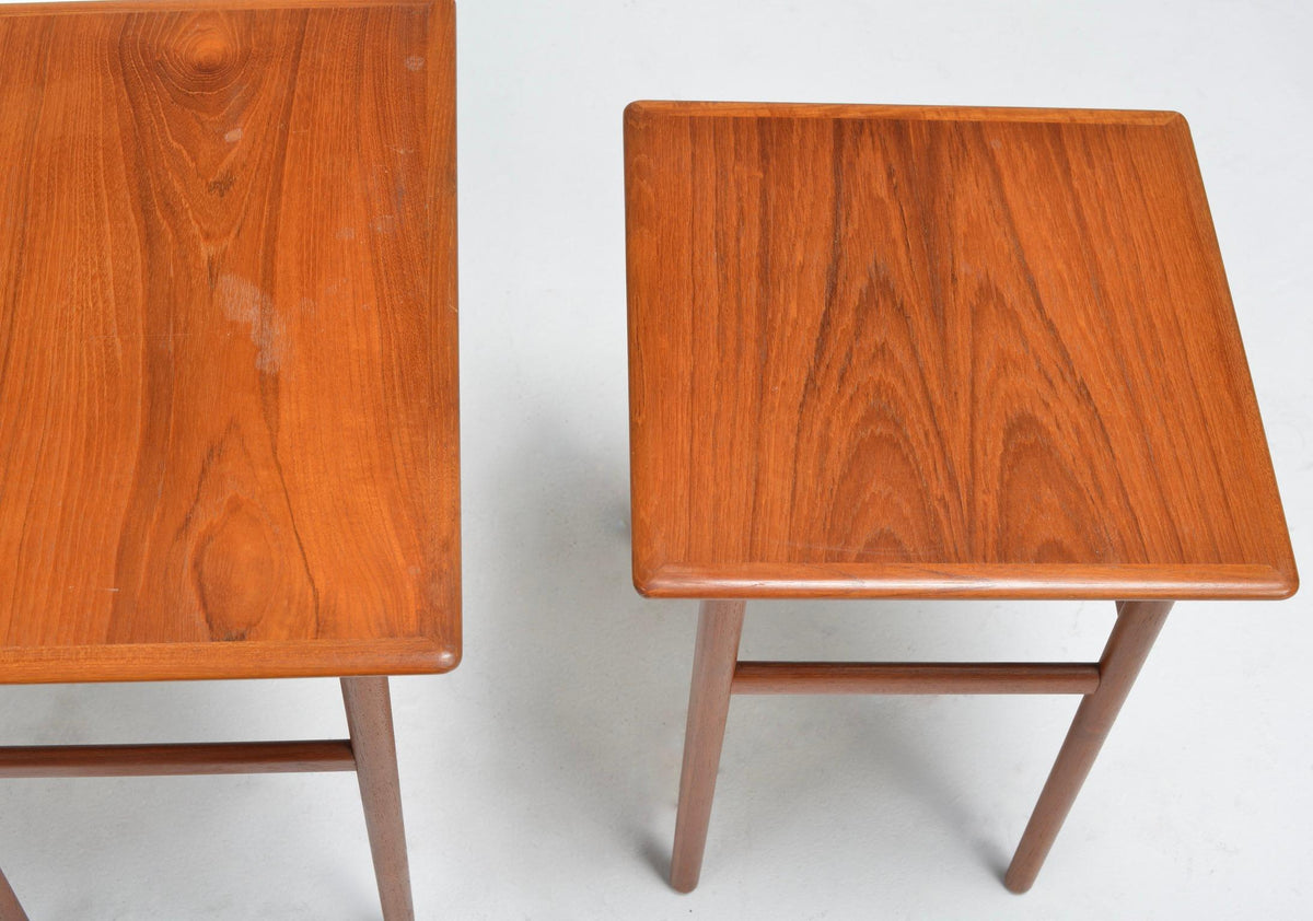 Danish Mid-Century Modern Nesting Teak Tables, Set of 3