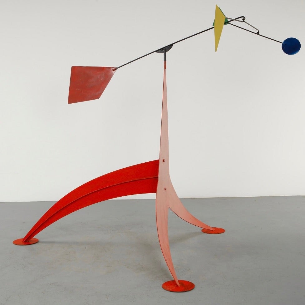 Calder-style large kinetic mobile sculpture detail 5