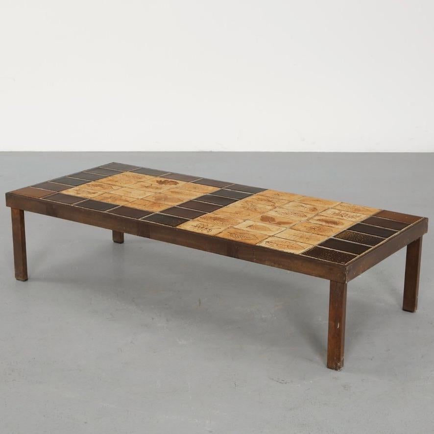 Signed Roger Capron Garrigue coffee table with peripheral botanical tile border, circa 1960 - view 15