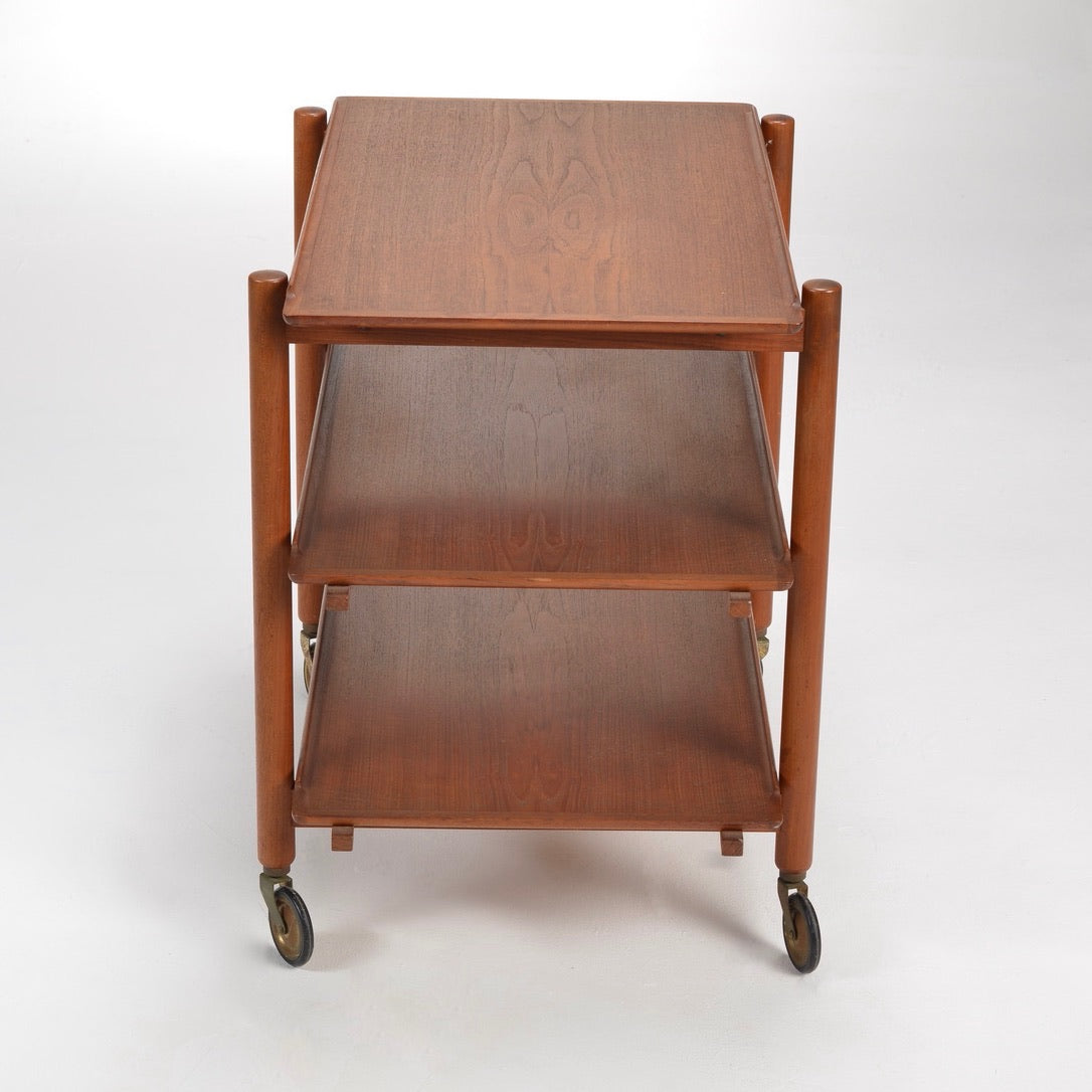 Mid-Century Modern Teak Extendable Bar Cart by Poul Hundevad