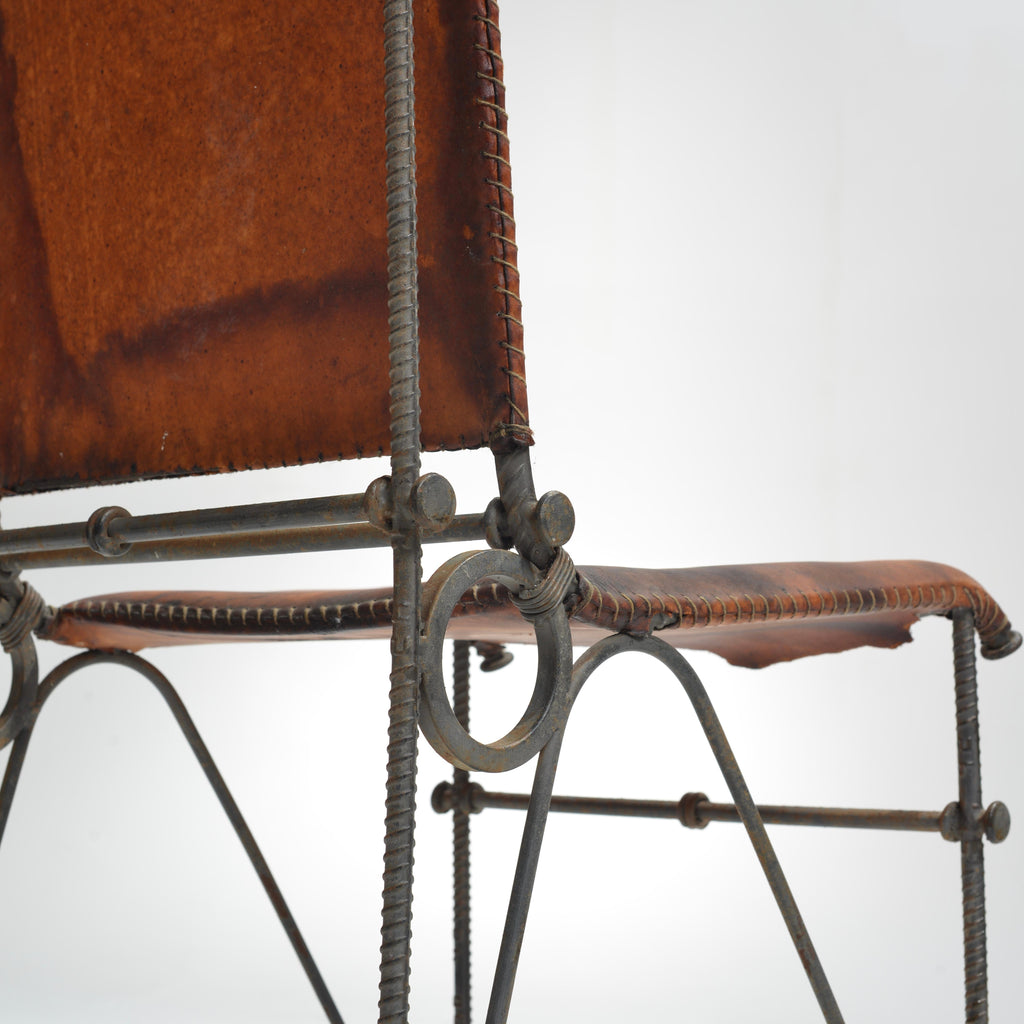 Ilana Goor leather and hand-wrought steel chair detail 8