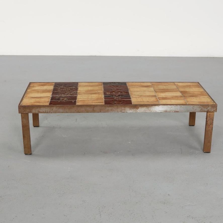 Roger Capron Garrigue polychromatic ceramic tile coffee table, circa 1960s - view 3