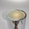 Mid-Century circular chrome table floor lamp detail 4