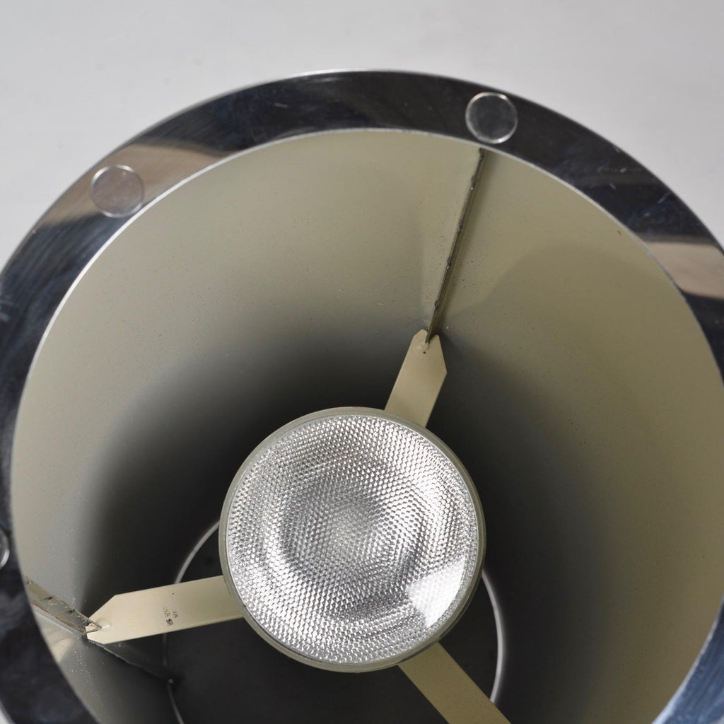 Mid-Century circular chrome table floor lamp detail 5