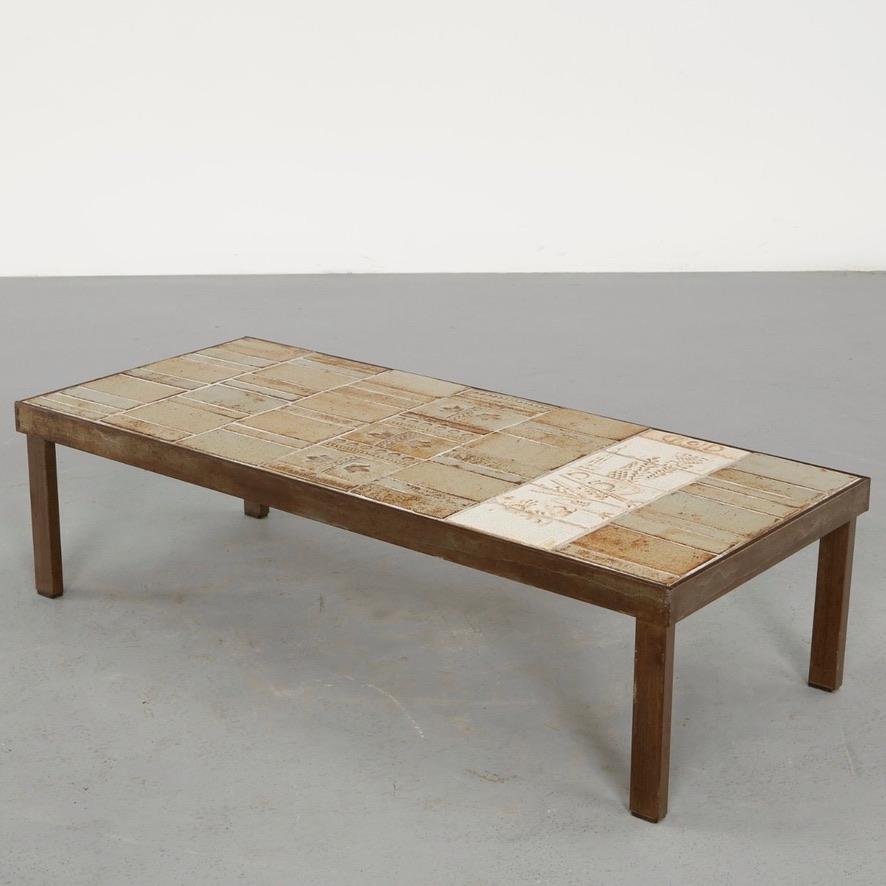 Signed Roger Capron Garrigue coffee table detail 15
