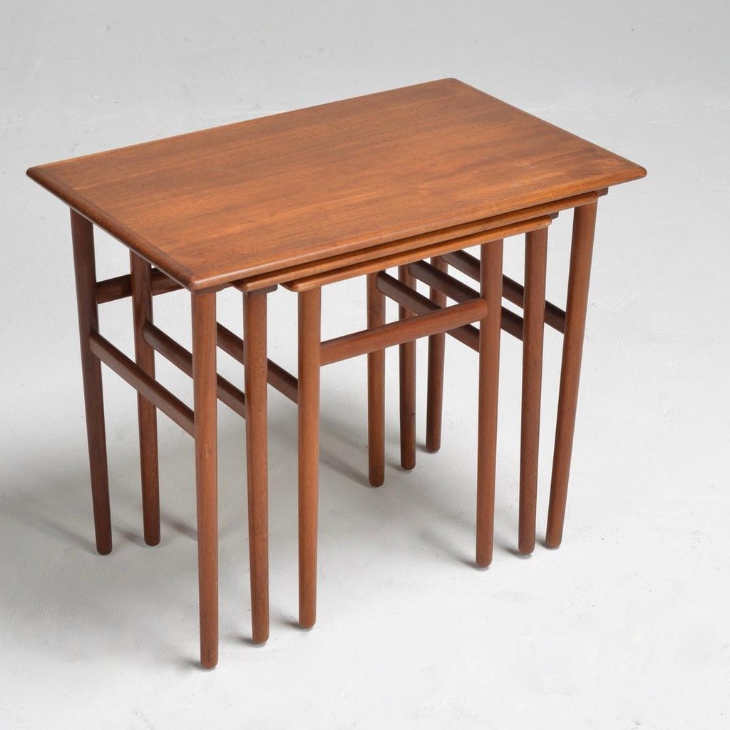 Danish Mid-Century Modern Nesting Teak Tables, Set of 3
