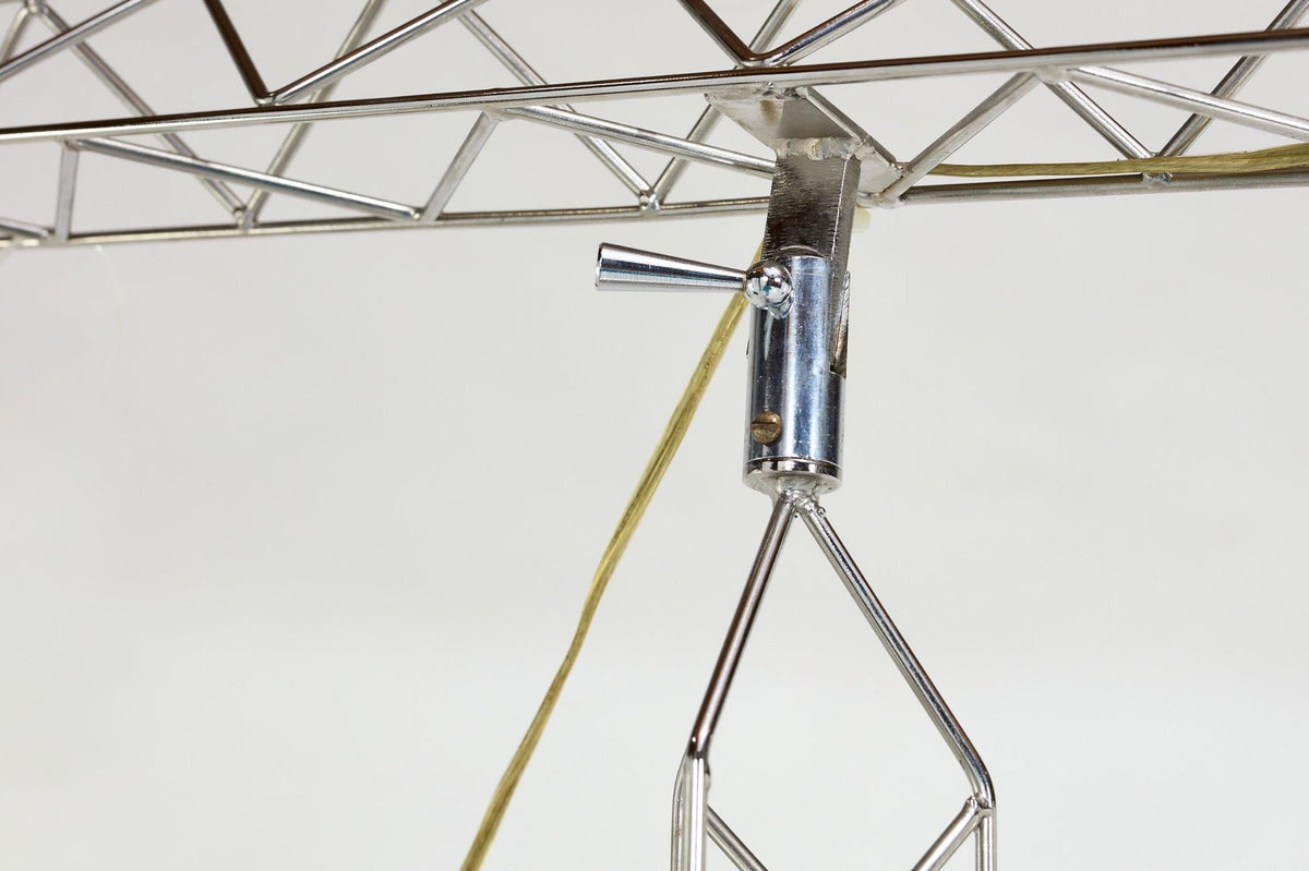 Curtis Jeré monumental chrome crane floor lamp, 1977 detail 7