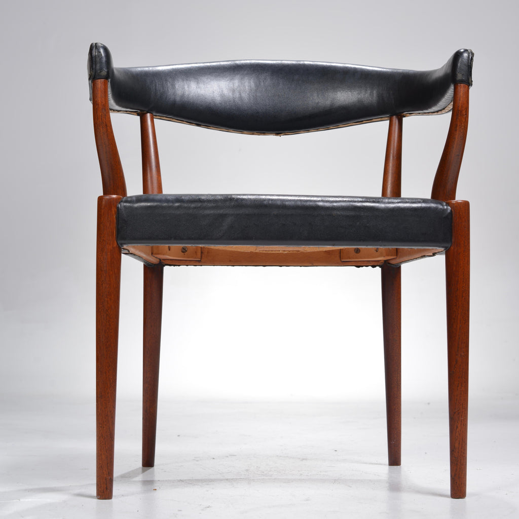 Jacob Kjær Model B49 teak and black leather armchair, circa 1955 - view 3