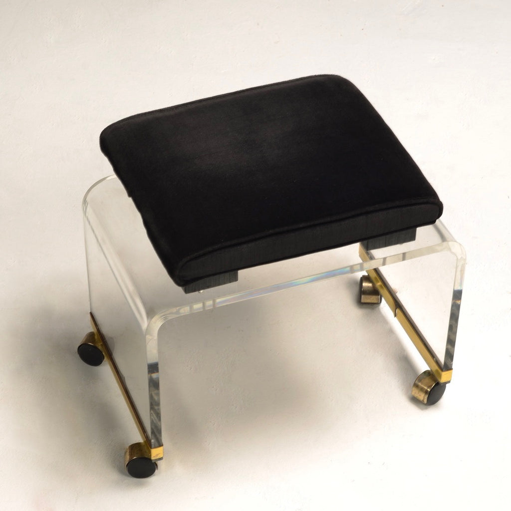 Charles Hollis Jones Lucite Waterfall Stool on Casters