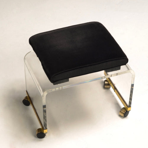 Charles Hollis Jones Lucite Waterfall Stool on Casters
