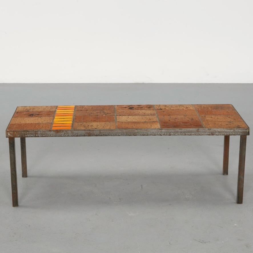 Roger Capron Garrigue ceramic and metal coffee table, France 1960 detail 3
