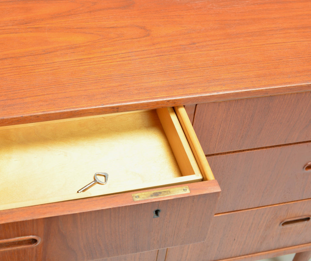Arne Vodder for Falster Danish Modern Nine Drawer Teak Long Dresser or Credenza