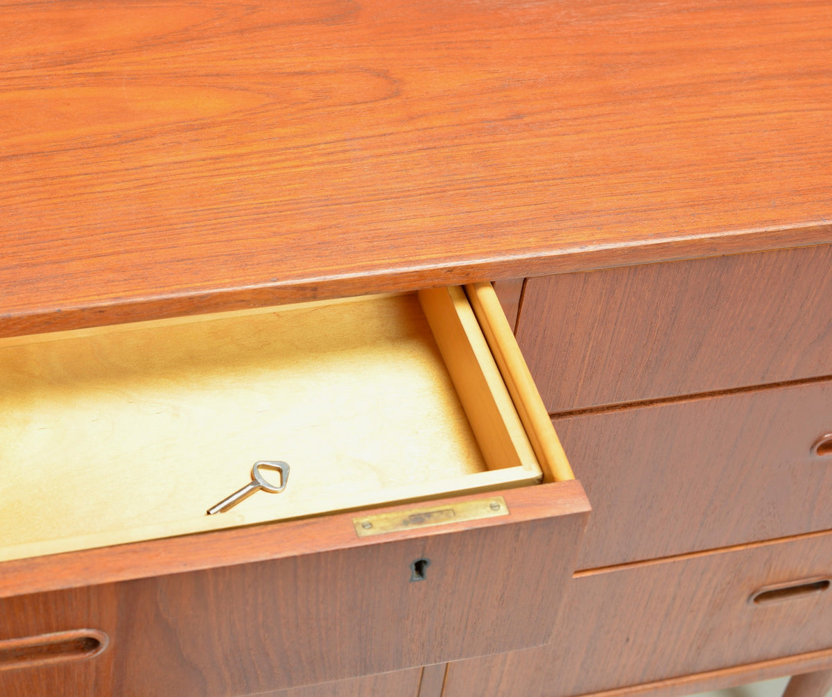 Arne Vodder for Falster Danish Modern Nine Drawer Teak Long Dresser or Credenza