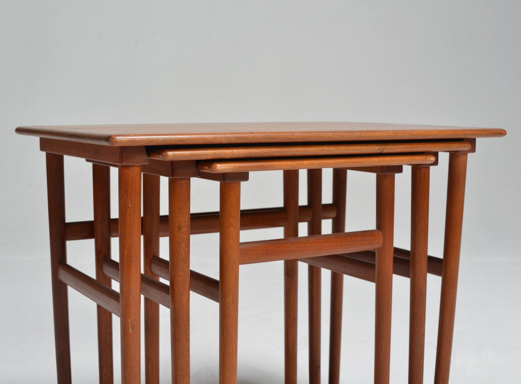 Danish Mid-Century Modern Nesting Teak Tables, Set of 3