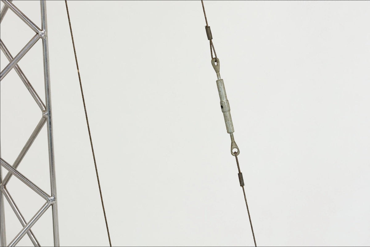 Curtis Jeré monumental chrome crane floor lamp, 1977 detail 5