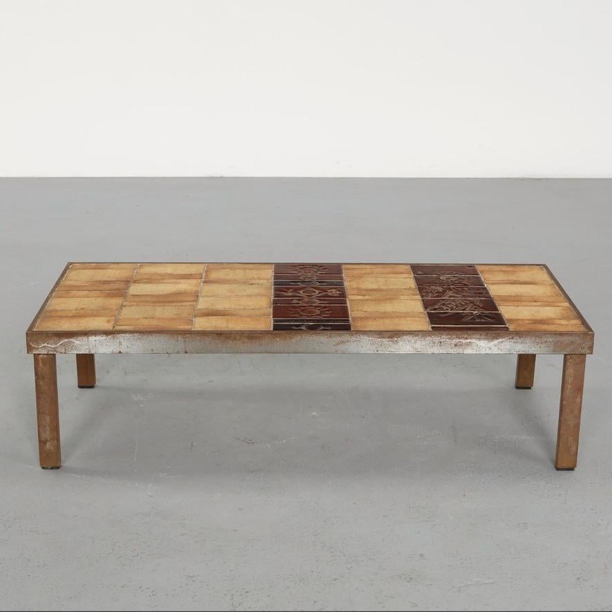 Roger Capron Garrigue polychromatic ceramic tile coffee table, circa 1960s - view 2