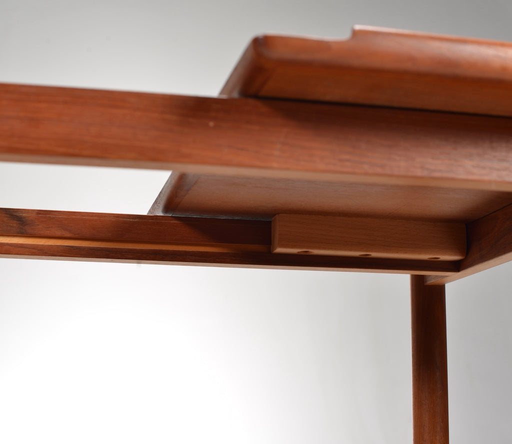 Mid-Century Modern Teak Extendable Bar Cart by Poul Hundevad