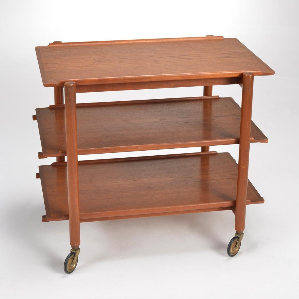 Poul Hundevad Danish teak extendable bar cart circa 1960 - view 2